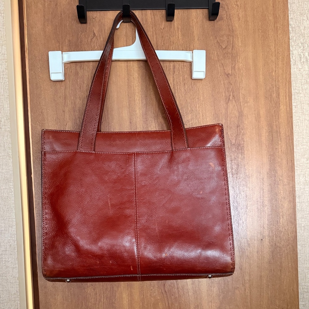 Fossil leather computer bag